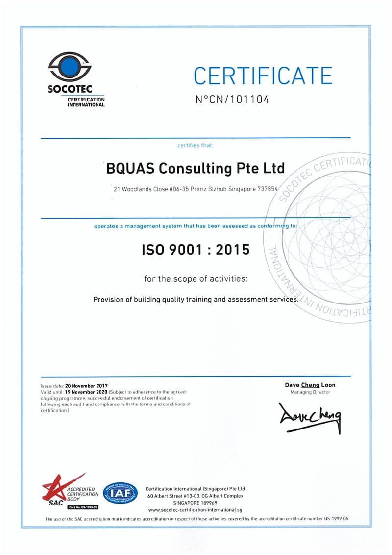BuildQAS Consulting Achieves ISO 9001:2015 Certification